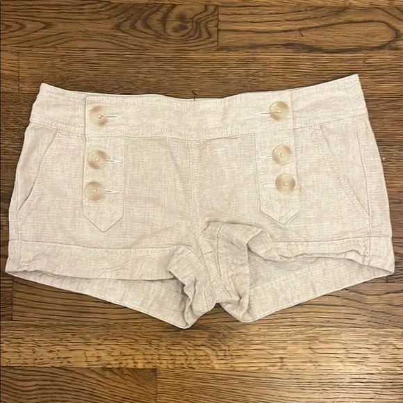 Express Cream High Waist Shorts Nautical Style - Picture 1 of 4